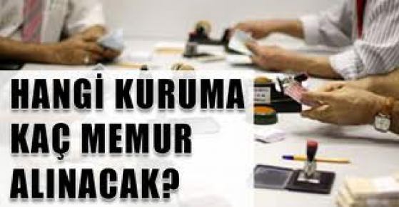 2012′de Hangi Kuruma Kaç Memur Alınacak?