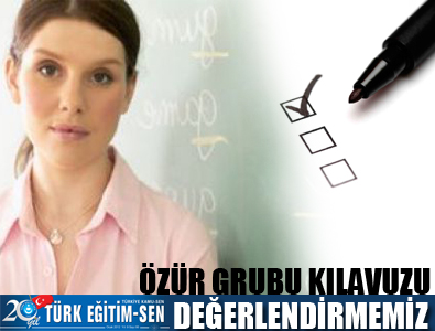 TES'TEN ÖZÜR GRUBU KILAVUZU DEĞERLENDİRMESİ