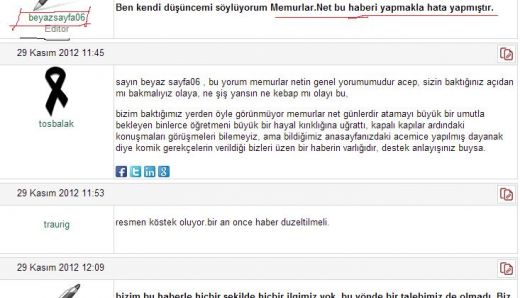 Memurlar.Net Forum Editörleri :Memurlar.Net  “Şubatta öğretmen ataması olmalı mı? “ haberini yapmakla hata yapmıştır.