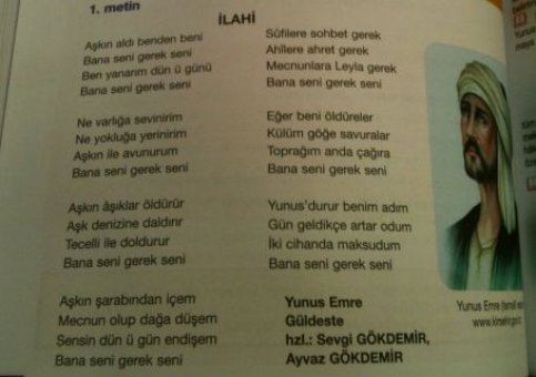 10. sınıf ders kitabında, Yunus Emre'ye sansür iddiası..