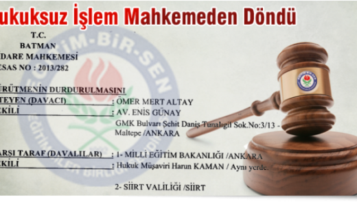 Hukuksuz İşlem Mahkemeden Döndü