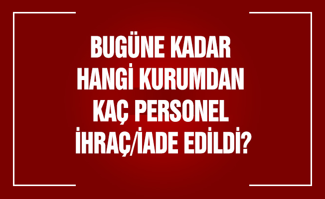 BUGÜNE KADAR HANGİ KURUMDAN KAÇ PERSONEL İHRAÇ/İADE EDİLDİ?