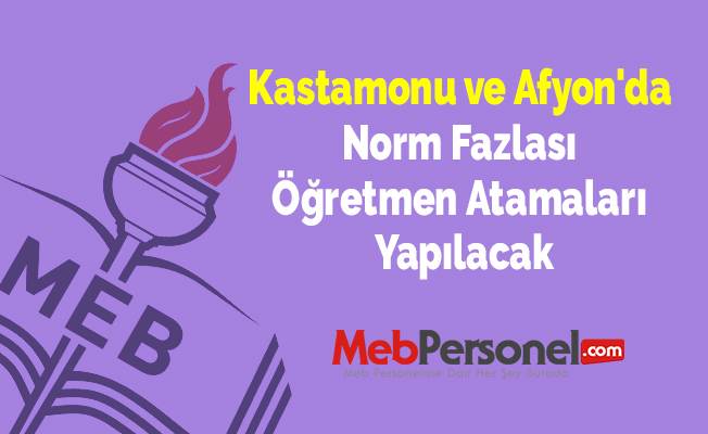 Kastamonu ve Afyon'da Norm Fazlası Öğretmen Atamaları Yapılacak