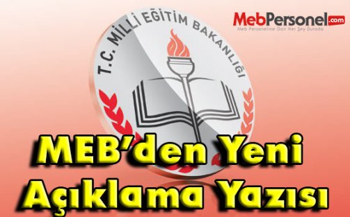 MEB'den Yeni Bir Açıklama