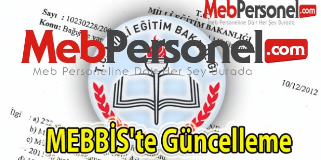 MEBBİS'te Güncelleme