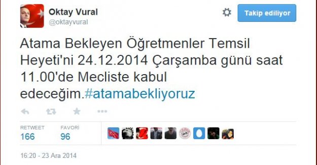 MHP MV OKTAY VURAL ATAMA BEKLEYEN ÖĞRETMENLERLE GÖRÜŞECEK