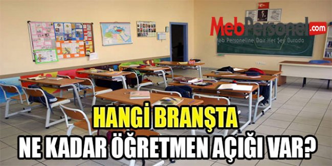HANGİ BRANŞTA NE KADAR ÖĞRETMEN AÇIĞI VAR? (OCAK 2015 GÜNCEL)