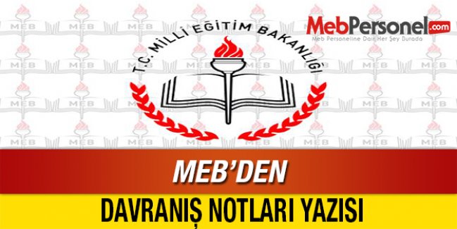 MEB'den, Ortaokul Davranış Notlarıyla İlgili Yazı
