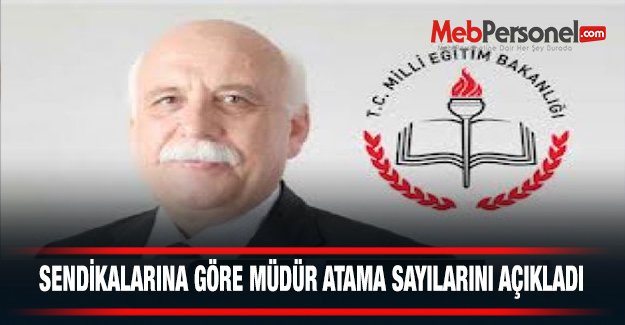 SENDİKALARINA GÖRE MÜDÜR ATAMA SAYILARINI AÇIKLADI