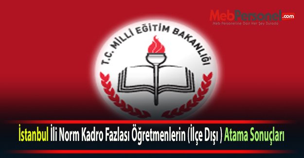 İstanbul İli Norm Kadro Fazlası Öğretmenlerin (İlçe Dışı ) Atama Sonuçları