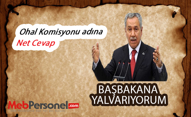 Eski Başbakan Yardımcısı Bülent Arınç: "OHAL komisyonu için Başbakana yalvarıyorum"