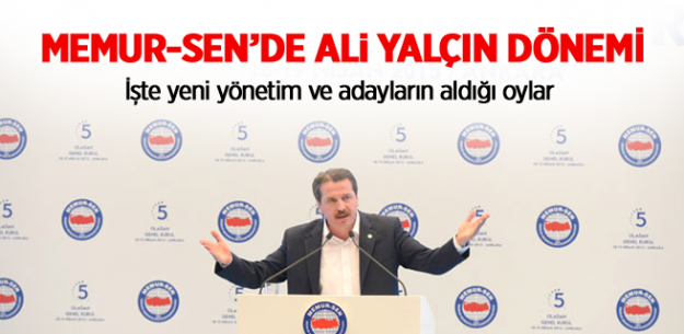 ALİ  YALÇIN MEMUR SEN GENEL BAŞKANLIĞINA SEÇİLDİ