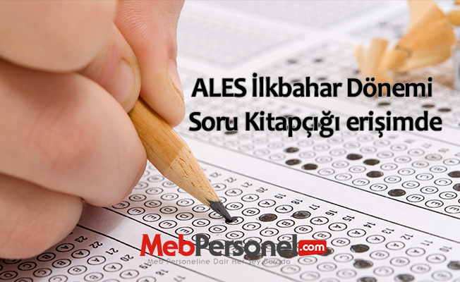 ALES İlkbahar Dönemi Soru Kitapçığı erişimde