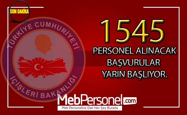 İçişleri Bakanlığı 1545 Büro Personeli Alacak! (KPSS 60 Puan Şartı , Başvurular Yarın Başlıyor)