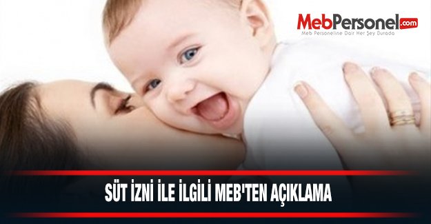 Süt İzni İle İlgili MEB'den Açıklama