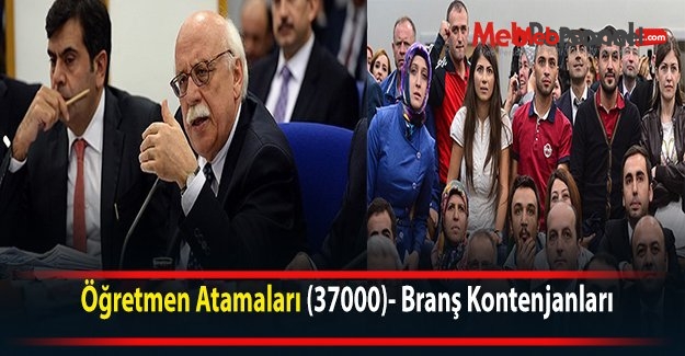 Öğretmen Atamaları (37000)- Branş Kontenjanları (Tahmini)