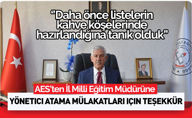 Sendikadan Kayseri İl Milli Eğitim Müdürüne Yönetici Atama Mülakatları İçin Teşekkür