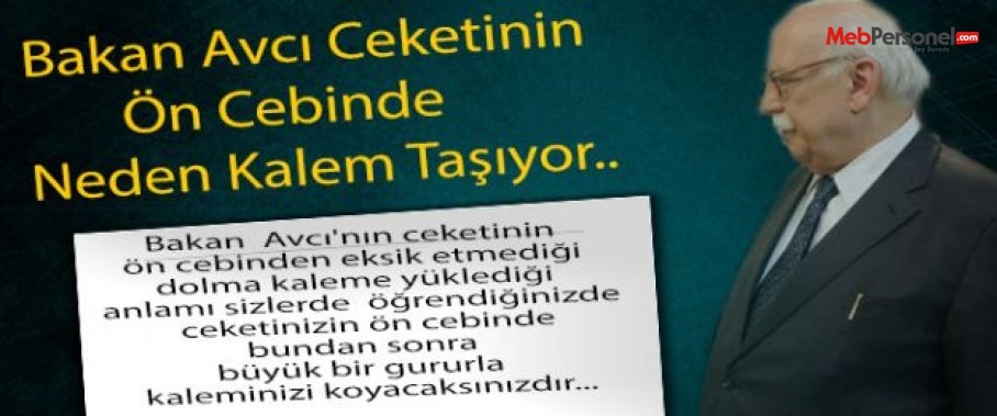 Bakan Avcı'nın Ceketinin  Ön Cebindeki  Kalemin Sırrı