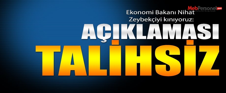 Ekonomi Bakanı Nihat Zeybekçi’nin Talihsiz Açıklamasını Kınıyoruz