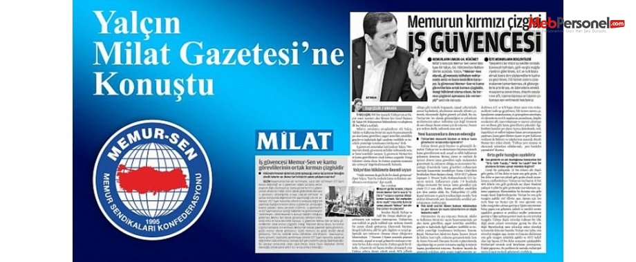 Yalçın: İş Güvencesi Memur-Sen'in Kırmızı Çizgisidir