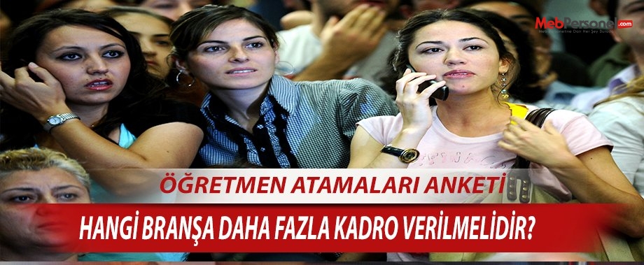 Öğretmen Atamaları Anketi Hangi Branşa Daha Fazla Kontenjan Verilmelidir?( ANKET)