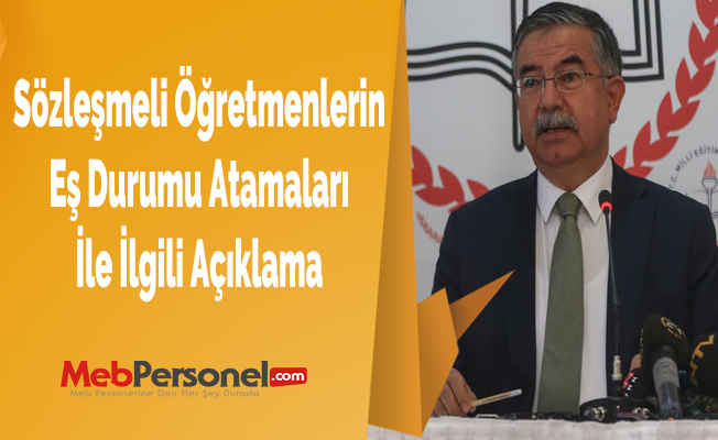 Sözleşmeli Öğretmenlerin Eş Durumu Atamaları İle İlgili Açıklama