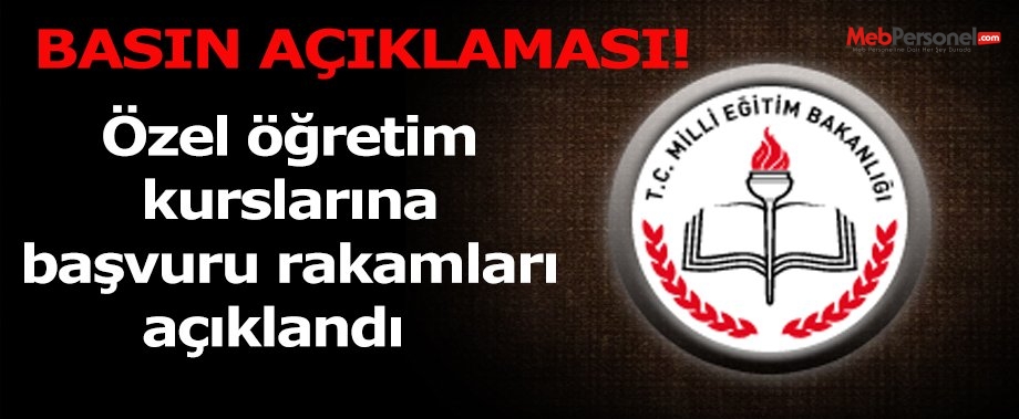 Özel öğretim kurslarına başvuru rakamları açıklandı