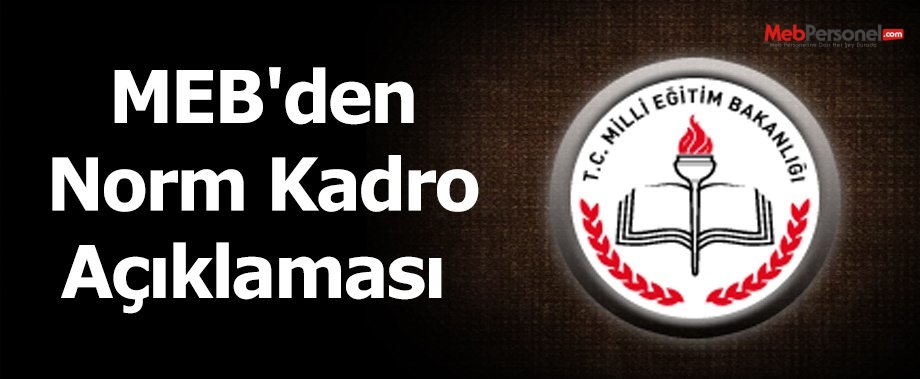MEB'den Norm Kadro Açıklaması