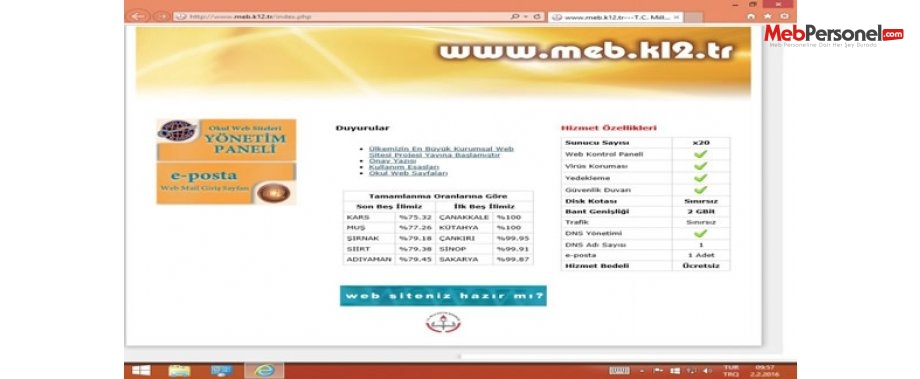 ÇANAKKALE - Okul Web Sitelerimizin Tamamlanma Oranı %100