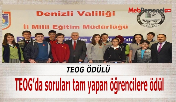 TEOG’da soruları tam yapan öğrencilere ödül