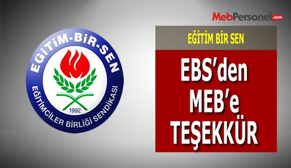 Eğitim Bir-Sen'den MEB'e Teşekkür
