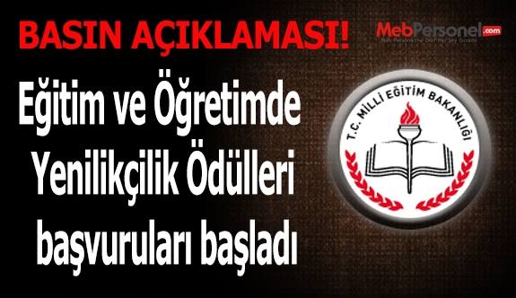 Eğitim ve Öğretimde Yenilikçilik Ödülleri başvuruları başladı
