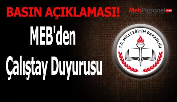 MEB'den Çalıştay Duyurusu