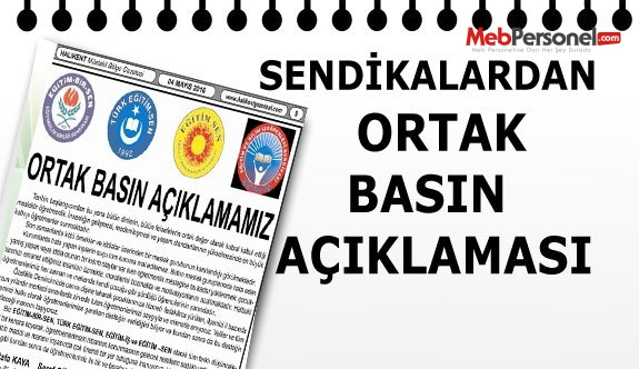 Eğitim Sendikalarından Ortak Basın Açıklaması