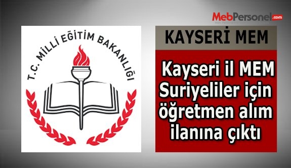 Suriyeli Öğrencilere Yönelik Eğitici Öğretmen Başvuruları