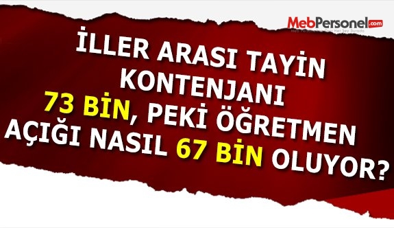 İl Dışı Tayinlerde 73 Bin Yer Açıldı, Öğretmen Açığı Nasıl 67 bin?