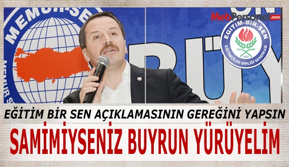 Eğitim Bir Sen Samimi Davranmalı, Protestolara Gitmelidir