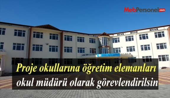 Proje okullarına öğretim elemanları okul müdürü olarak görevlendirilsin