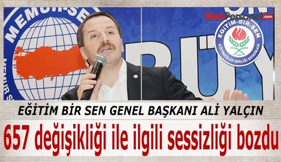 657'de Yapılacak Değişikliklerle İlgili Ali YALÇIN Sessizliğini Bozdu
