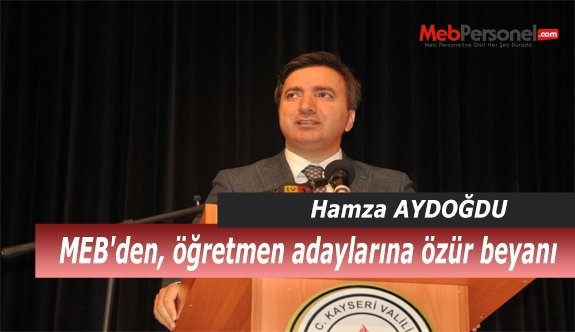 MEB'den, öğretmen adaylarına özür beyanı