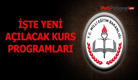 İşte yeni açılan kurs proğramları