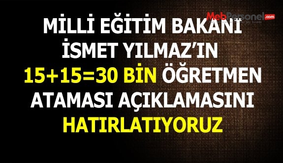 2017 Şubat Dönemi Öncesi 30 Bin Sözleşmeli Öğretmen Atanacak