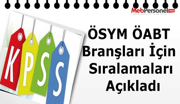 Branş Bazında Sıralamalar Açıklandı