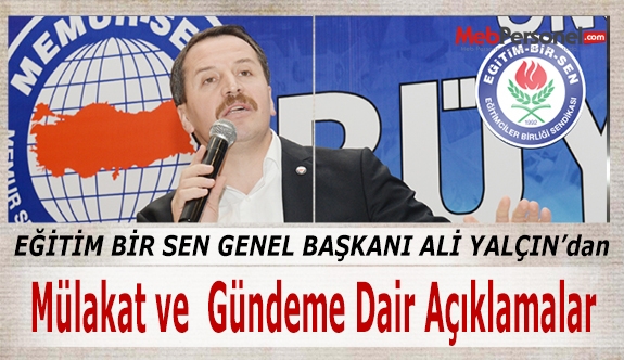 EBS Genel Başkanı Ali Yalçın'dan Mülakat Açıklaması