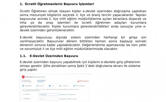 Ücretli Öğretmenlik Başvurusu Yapma (e-Devlet Resimli Anlatım)