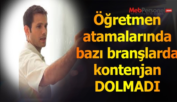 Sözleşmeli Öğretmenlikte dolmayan branşlar var