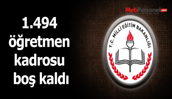 1.494 öğretmen kadrosu boş kaldı