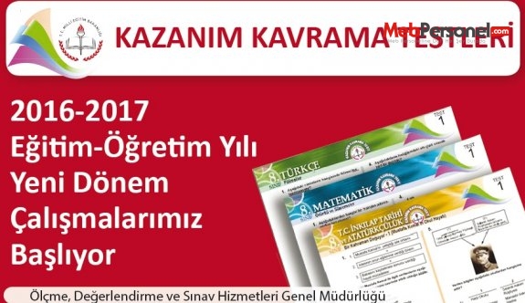 2016-2017 Kazanım Testleri Yayında
