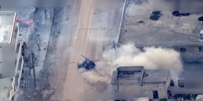 İHA'lar bu görüntüyü Afrin Cinderes'ten çekti