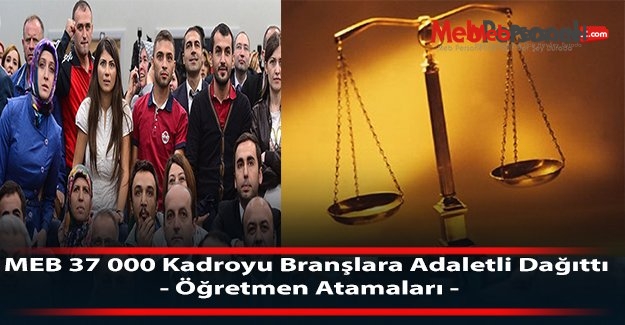 MEB 37 000 Kadroyu Adaletli Dağıttı - Öğretmen Atamaları